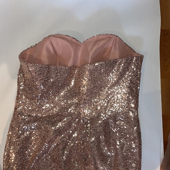 Rose Gold Sequins Long Wedding Party Gown - Picture 5 of 5